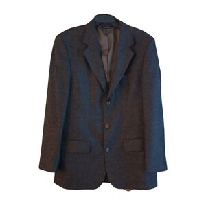Structure Mens 42L Blazer Jacket 100% Wool Brown 3 Button Sport Coat